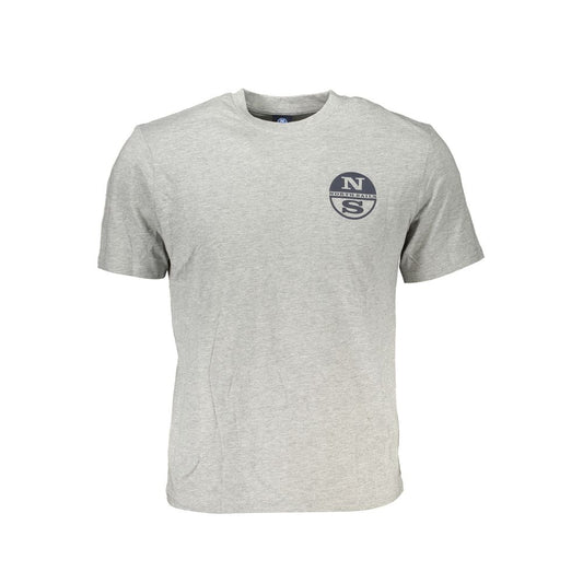 North Sails Gray Cotton Men T-Shirt North Sails Gray