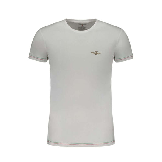 Aeronautica Militare White Cotton T-Shirt Aeronautica Militare Gray