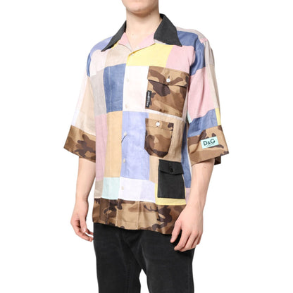 Dolce & Gabbana Multicolor Patchwork Short Sleeve Shirt