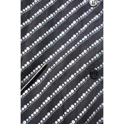 Dolce & Gabbana Black White Stripe Button Down Casual Shirt