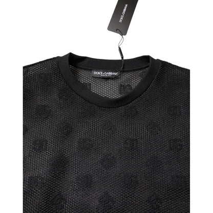 Dolce & Gabbana Black See Through Logo Short Sleeves T-shirt