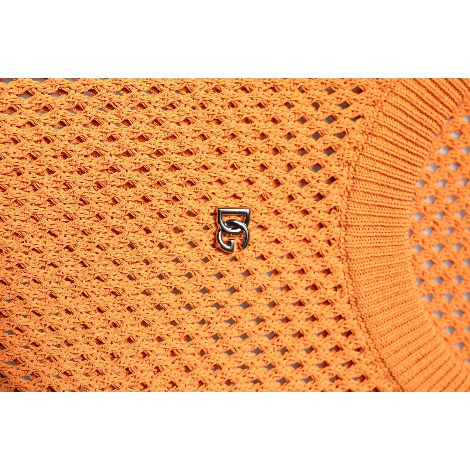 Dolce & Gabbana Orange Cashmere Round Neck Sleeveless T-shirt