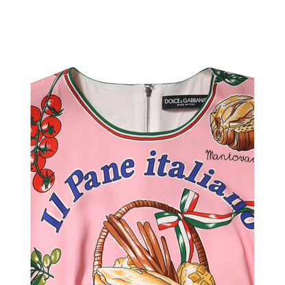 Dolce & Gabbana Pink Pastry Print Bodycon Sheath Midi Dress