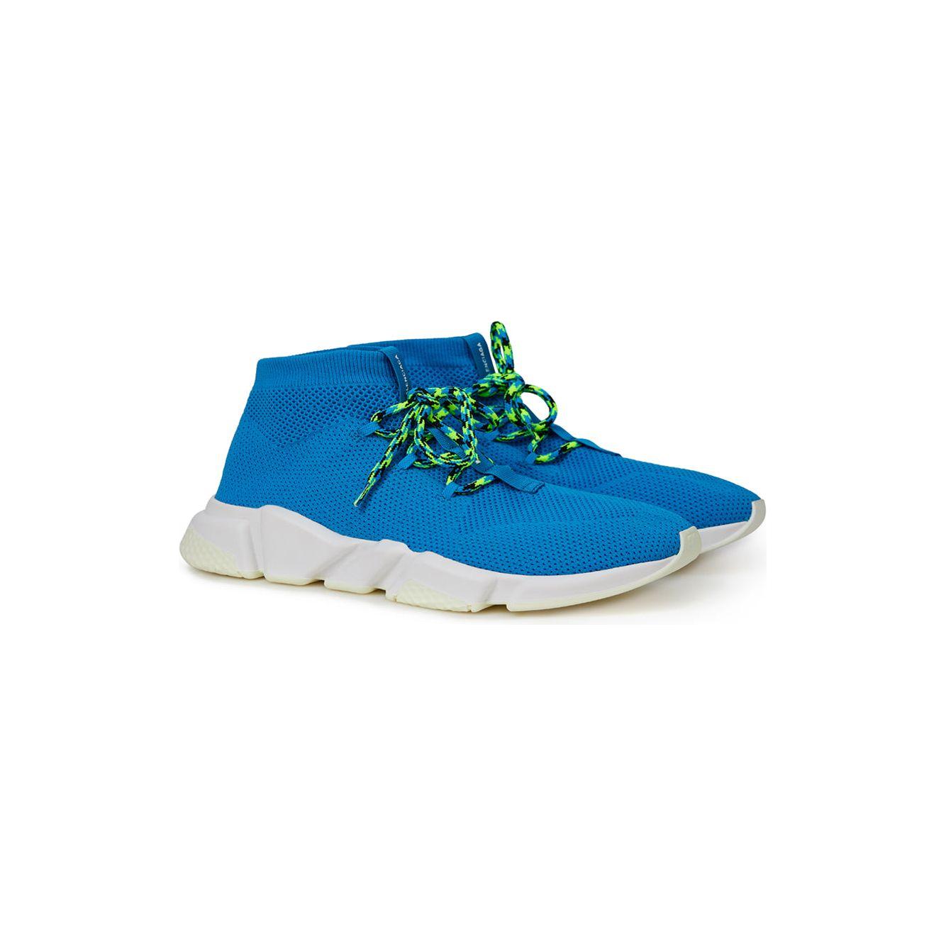 حذاء رياضي رجالي من القطن باللون الأزرق الفاخر من Balenciaga