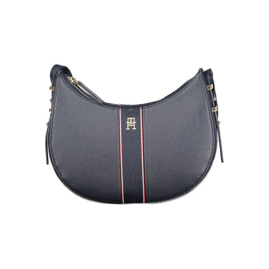 Tommy Hilfiger Blue Polyethylene Women's Handbag with Logo and Adjustable Strap
