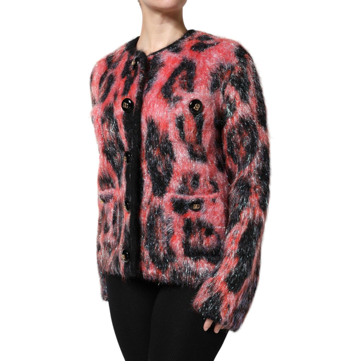 Dolce & Gabbana Red Mohair Wool Button Down Cardigan Sweater