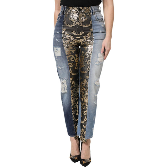 Dolce & Gabbana Multicolor Patchwork High Waist Denim Jeans
