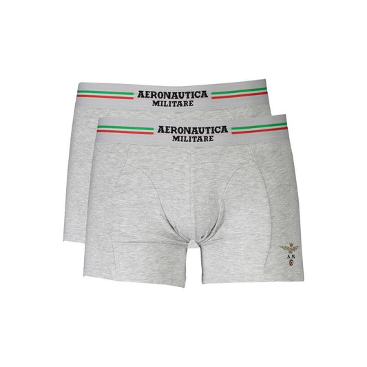 Aeronautica Militare Gray Cotton Men Boxer Short