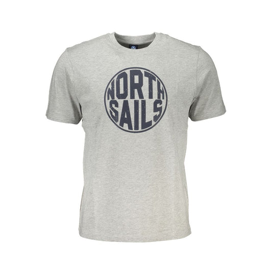 North Sails Gray Cotton Men T-Shirt