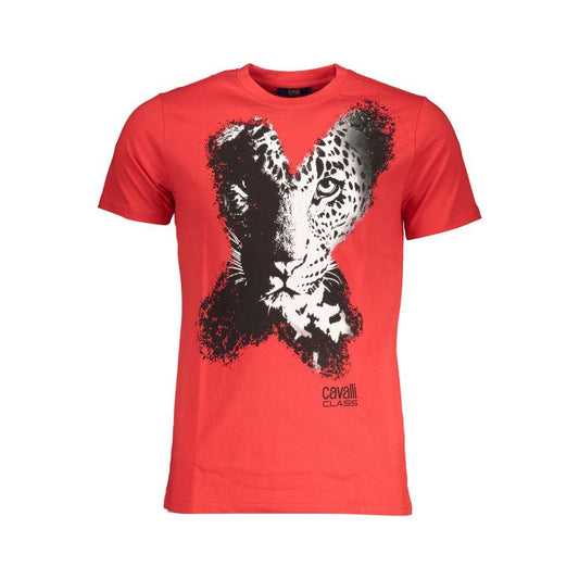 Cavalli Class Red Cotton T-Shirt