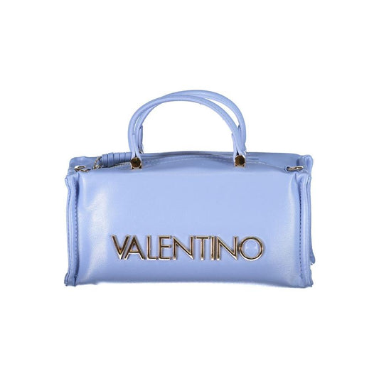 Valentino Bags light blue polyethylene women's handbag with elegant handles and detachable shoulder strap.