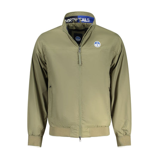 North Sails Green Polyamide Jacket with long sleeves, two external and internal pockets, zip closure, and logo application.