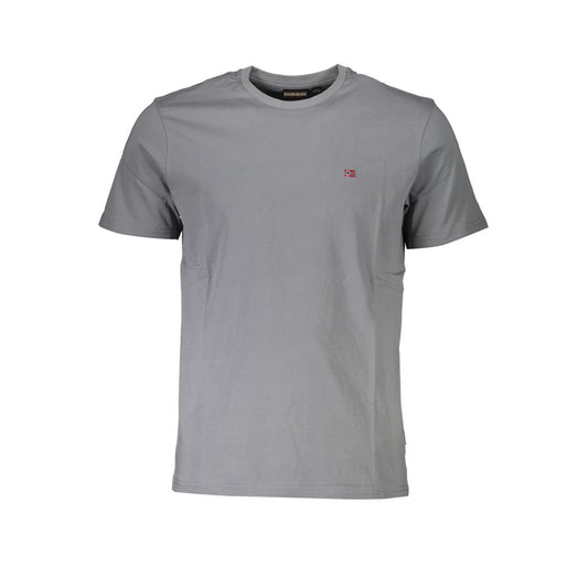 Napapijri Gray Cotton Men T-Shirt