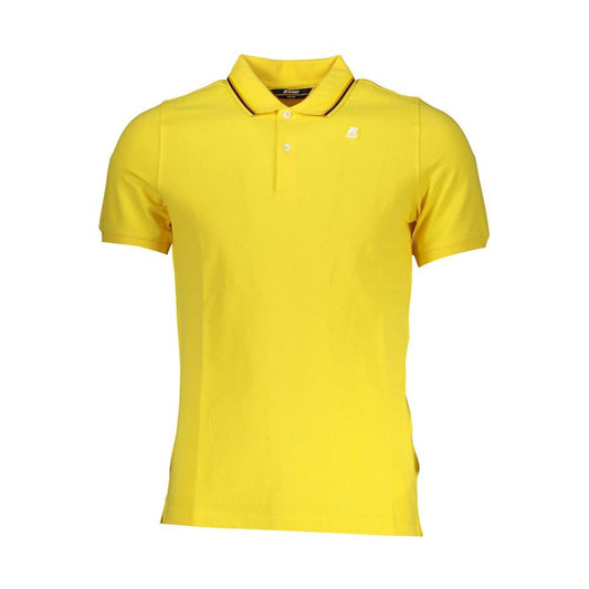 K-WAY Sunny Yellow Contrast Detail Polo Shirt with 2-button design and logo, made of 95% cotton, 5% elastane, vibrant and stylish.
