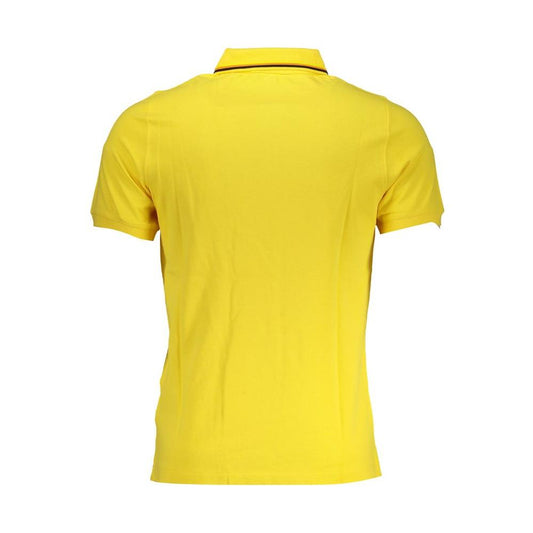 Back view of K-WAY Sunny Yellow Contrast Detail Polo shirt showing collar and short sleeves.
