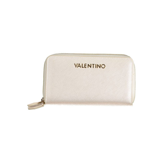 Valentino Bags gray polyethylene women's wallet with zip closure and compartments for currency and cards, elegant and sophisticated design.