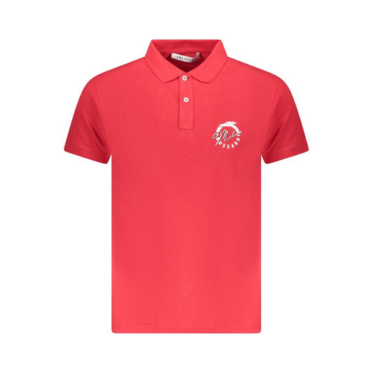 Trussardi Red Cotton Men's Polo Shirt with Logo and Two-Button Placket