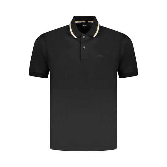 Hugo Boss Black Cotton Men Polo Shirt