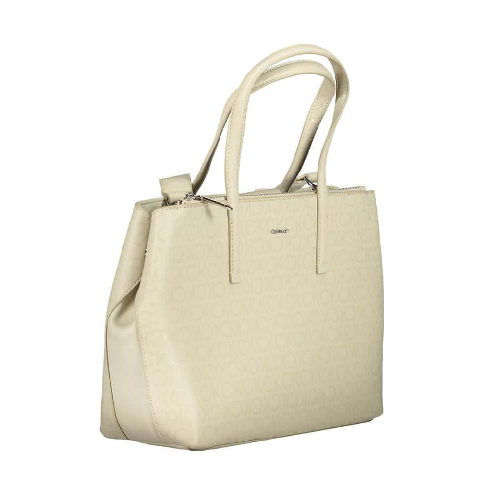 Front view with bag zipped and handles upright.