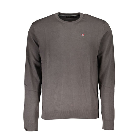 Napapijri Gray Cotton Men Sweater NA-25329-M