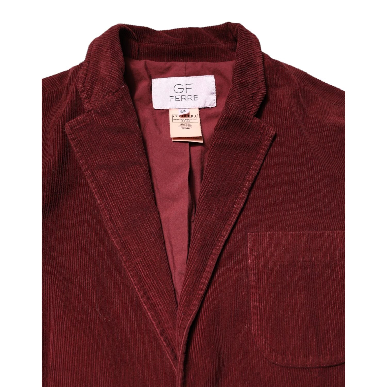 GF Ferre Maroon Corduroy Regular Fit Men Coat Blazer Jacket
