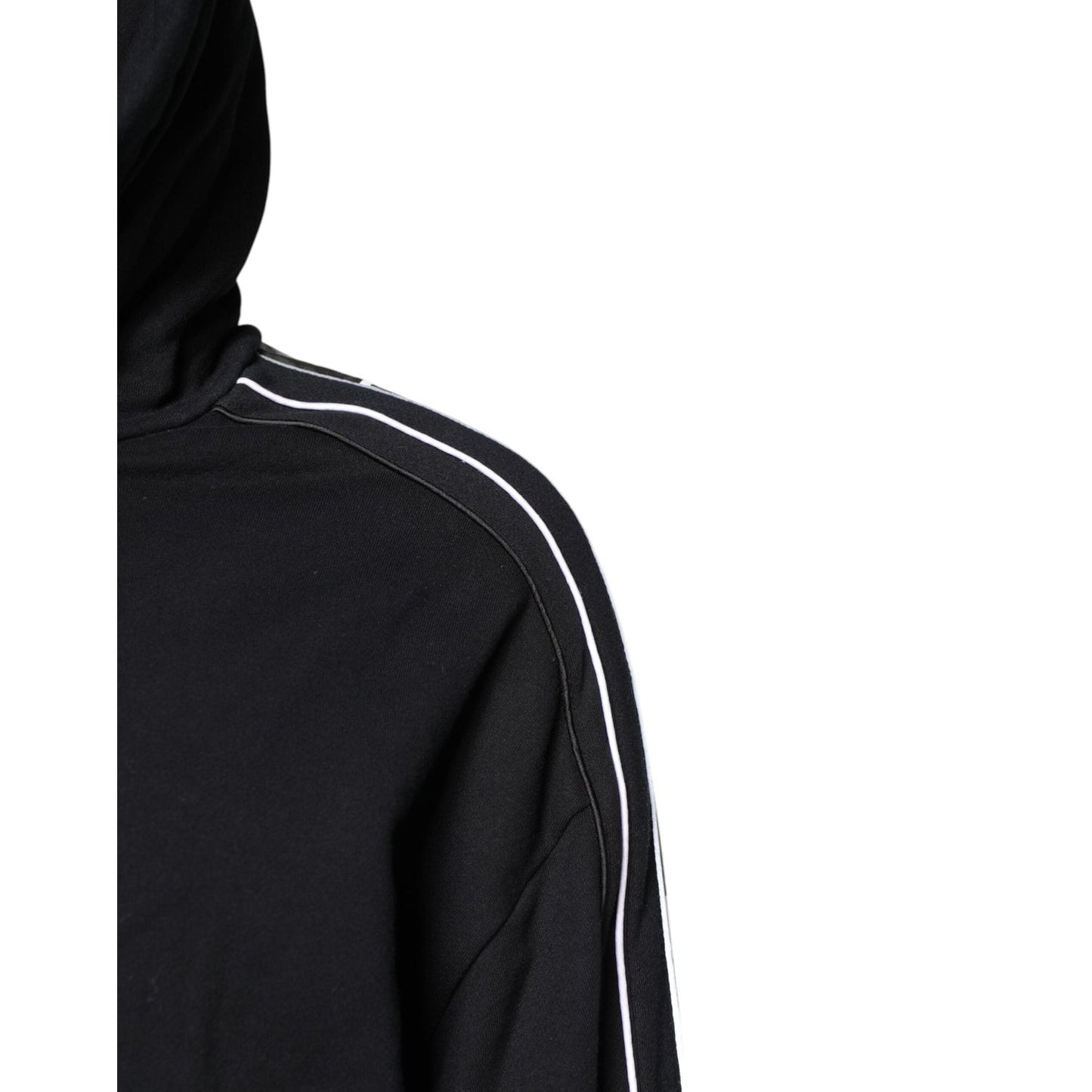 Dolce & Gabbana Black Cotton Logo Hooded Sweatshirt Sweater TSH90274-50