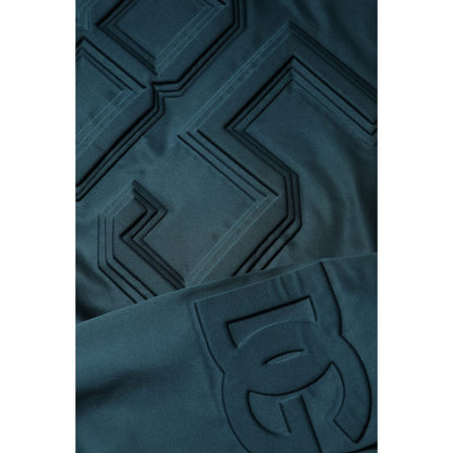 Dolce & Gabbana Dark Green Embossed Logo Pullover Sweater