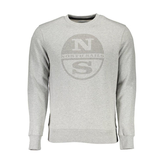 North Sails Gray Cotton Unisex Sweatshirt NO-2278-XXL