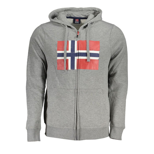 Norway 1963 Sleek Gray Hooded Fleece Sweatshirt NO-25573-XL