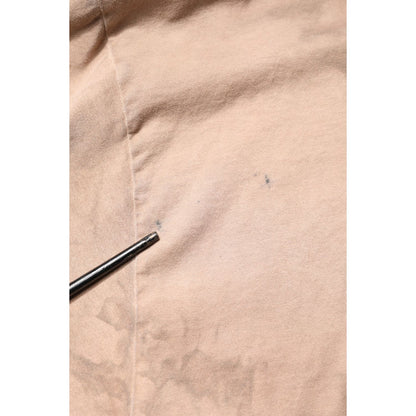 Dolce & Gabbana Beige Tie Dye Logo Print Cropped T-shirt