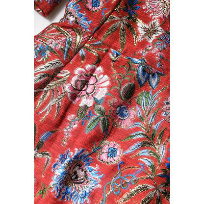 Dolce & Gabbana Red Floral Jacquard A-line Mini Dress