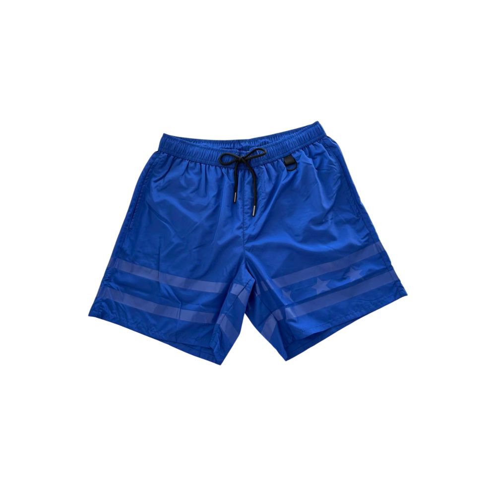 Iceberg Blue Polyester Men Swim Shorts