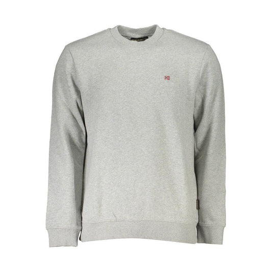 Napapijri Gray Cotton Men Sweater NA-26388-S