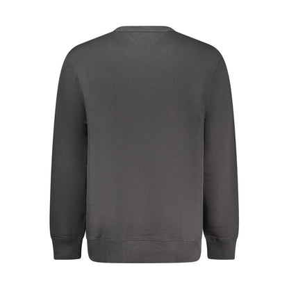Rear view of Tommy Hilfiger Black Cotton Men Sweater, showcasing sleek design and comfort.