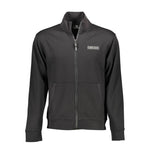 Plein Sport Black Cotton Men Sweater with Central Pockets and Zip