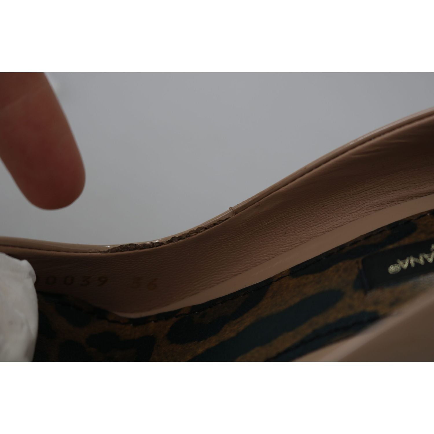 Dolce & Gabbana Beige Patent Leather Stiletto Heel Pumps