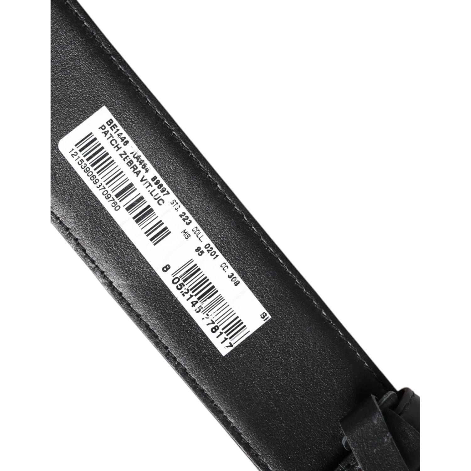 Dolce & Gabbana Black White Leather DG Metal Buckle Belt