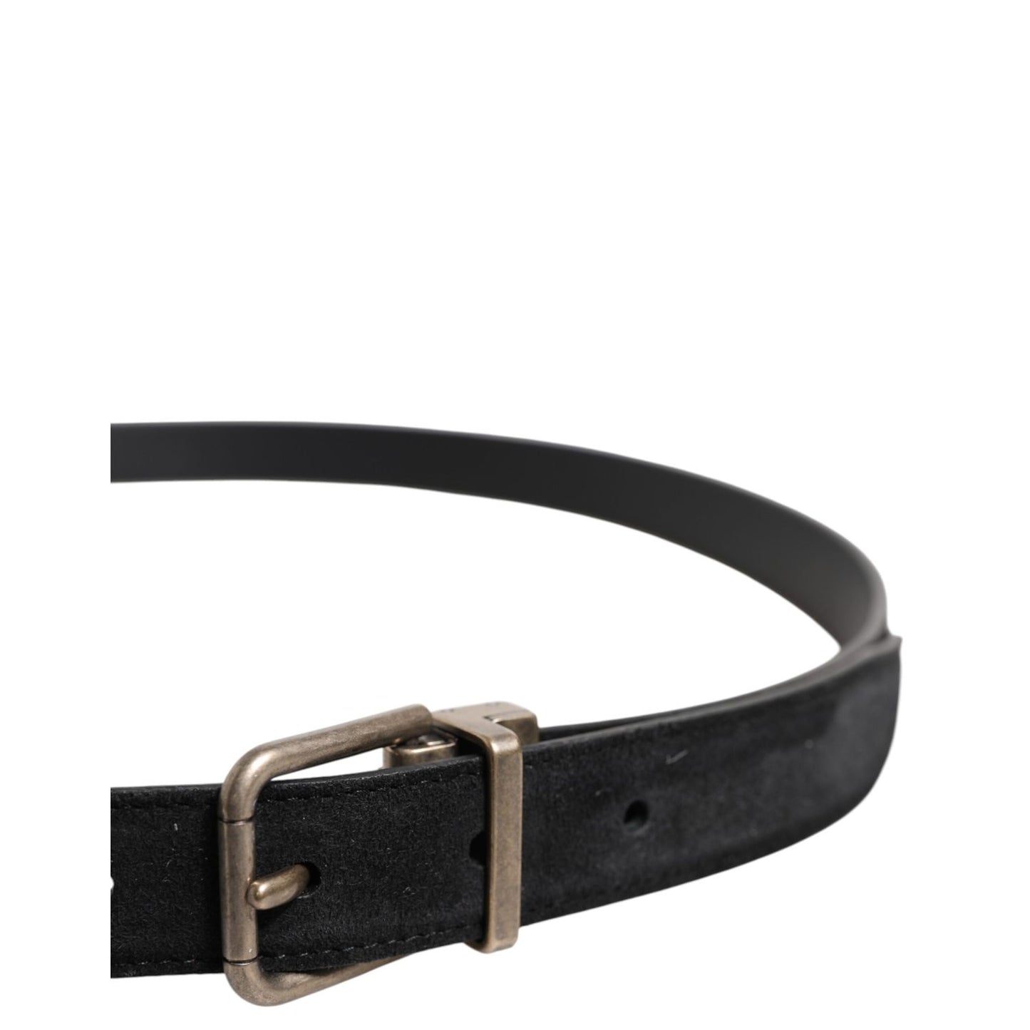 Dolce & Gabbana Black Calf Leather Classic Metal Buckle Belt