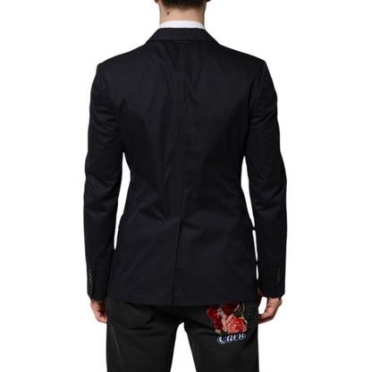Dolce & Gabbana Dark Blue TAORMINA Cotton Blazer Suit Jacket