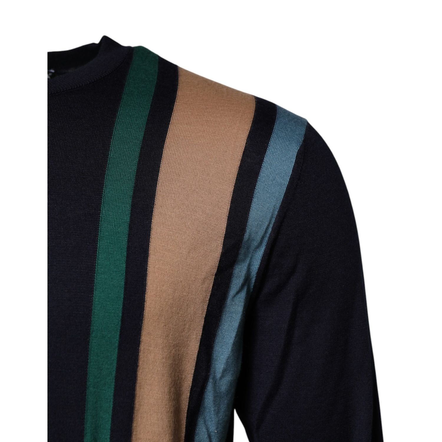Dolce & Gabbana Multicolor Stripes Crew Neck Pullover Sweater
