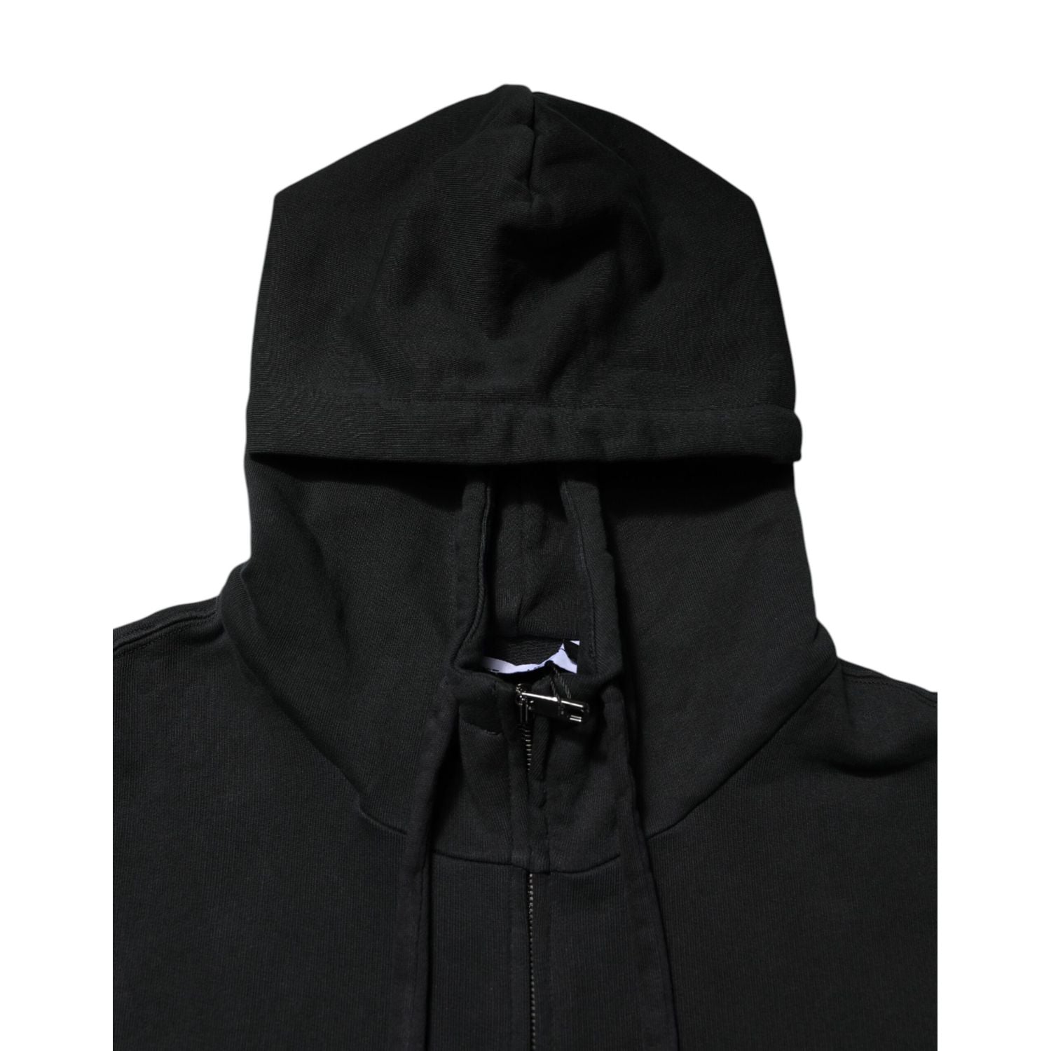 Dolce & Gabbana Black Logo Full Zip Hooded Men Sweatshirt Sweater