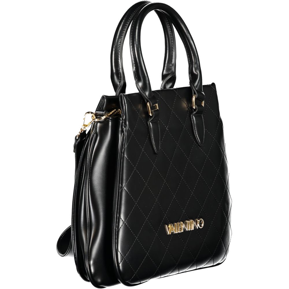 Mario Valentino Black Polyethylene Women Handbag with sleek silhouette and dual handles