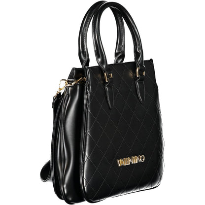 Mario Valentino Black Polyethylene Women Handbag with sleek silhouette and dual handles