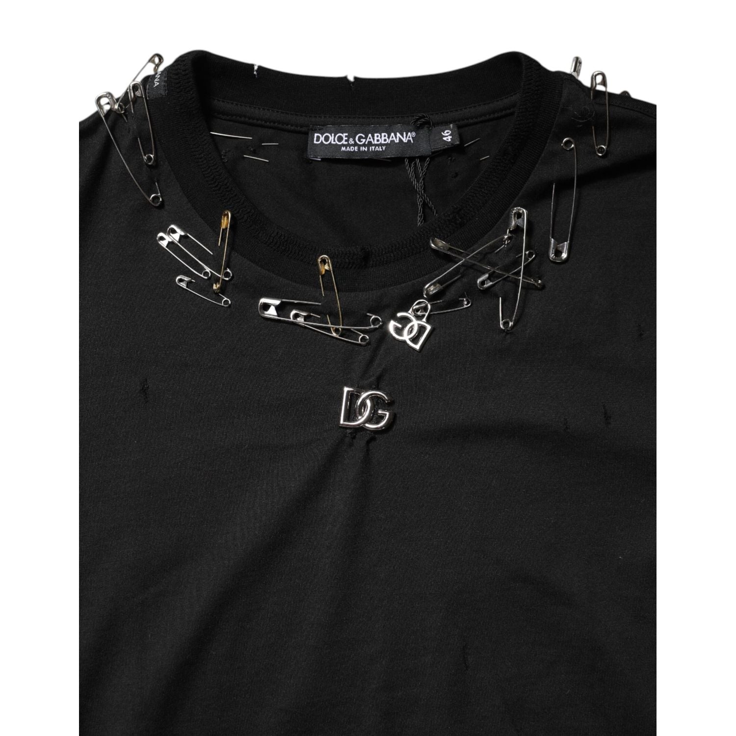 Dolce & Gabbana Black Logo Embellish Short Sleeves T-shirt