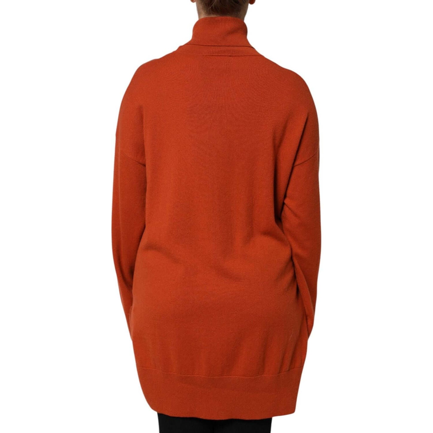 Alpha Studio Dark Orange Long Sleeves Turtleneck Sweater TSH87628-46