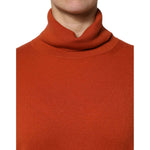 Alpha Studio Dark Orange Long Sleeves Turtleneck Sweater TSH87628-46