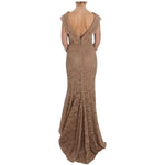Dolce & Gabbana Pink Floral Lace Full Length Sheath Dress