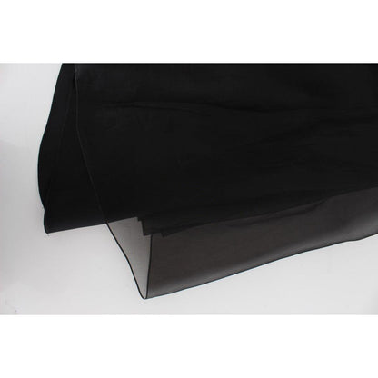 Dolce & Gabbana Black White Floral Silk Sheath Gown Dress