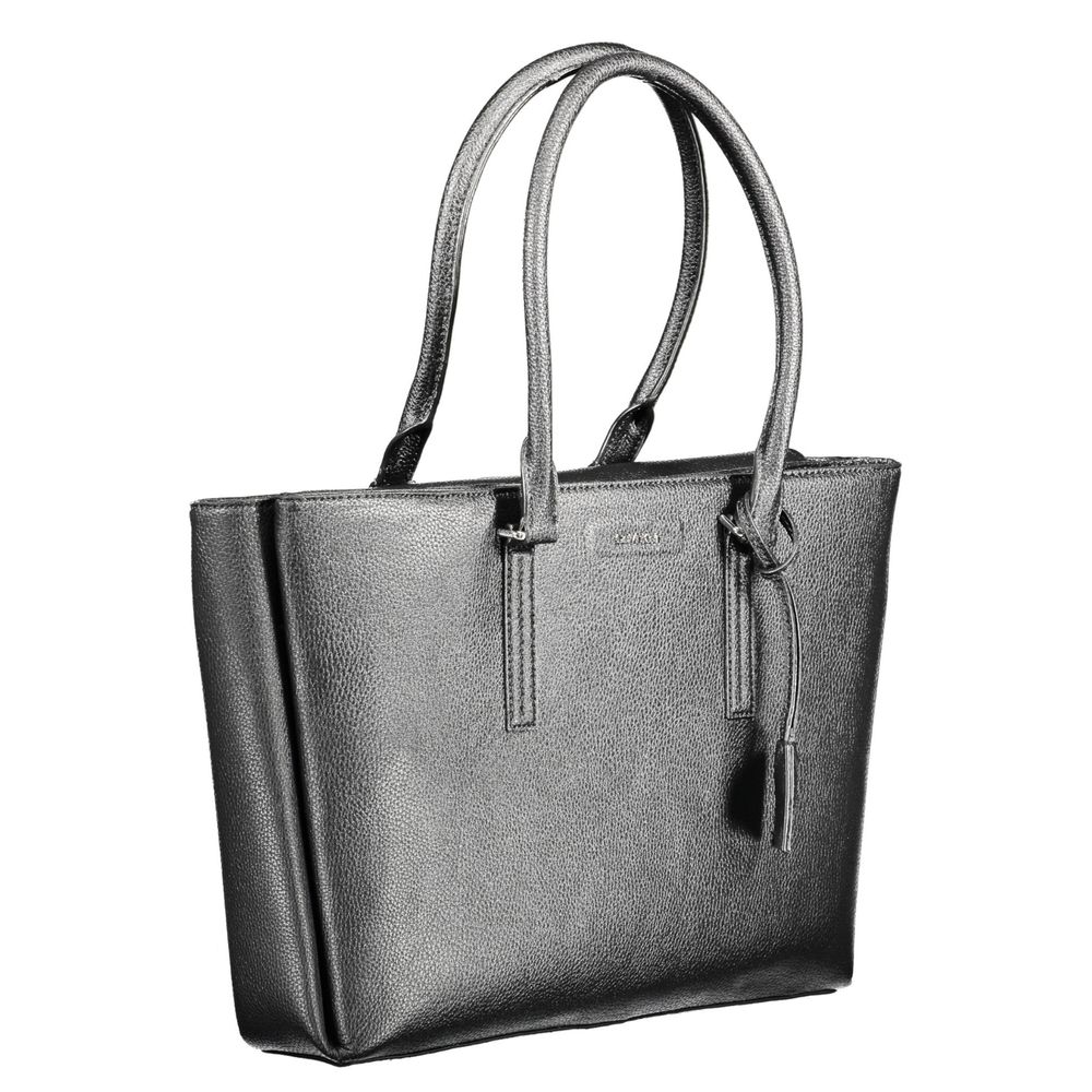 Front view with bag zipped and handles upright.