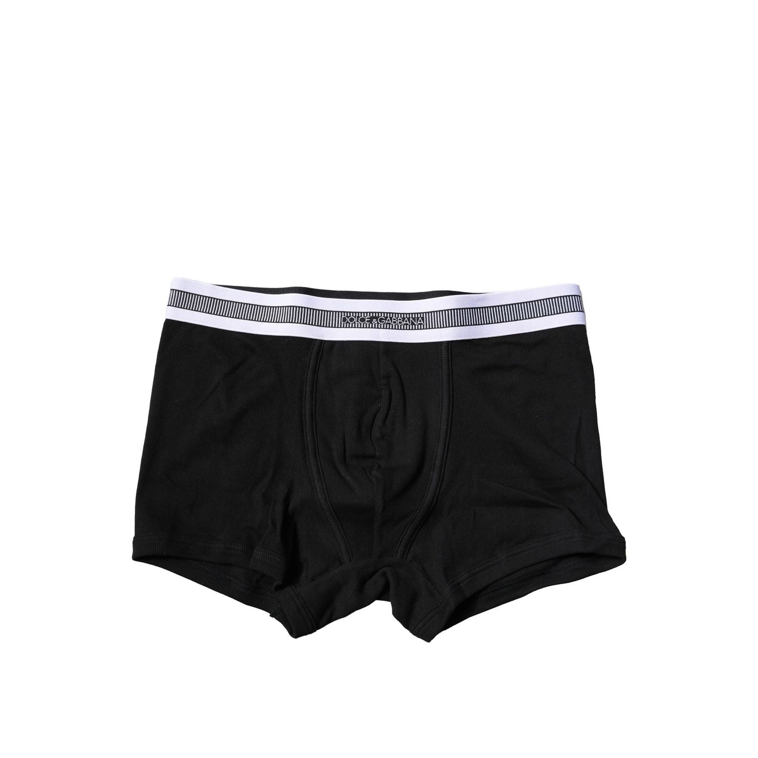 Dolce & Gabbana Black Cotton Stretch Regular Boxer Underwear
